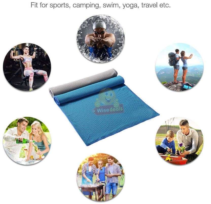Instant Cooling Towel, Simply just Wet it, Wing it and Snap it and it will get Cooler