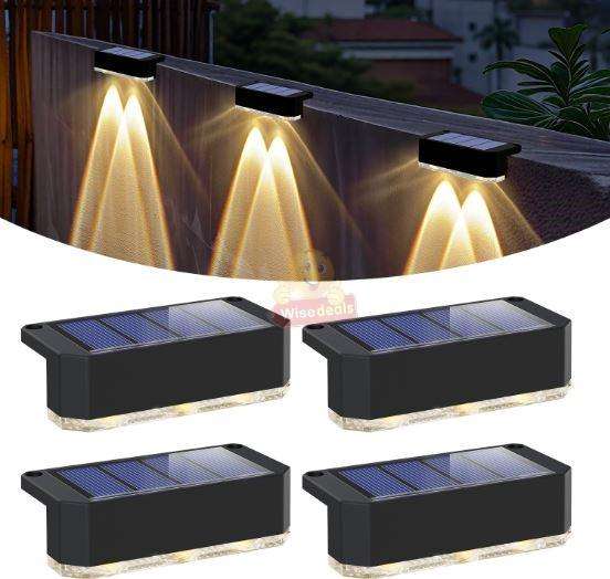 4 Piece Waterproof SOLAR Deck Stairs Wall Lights