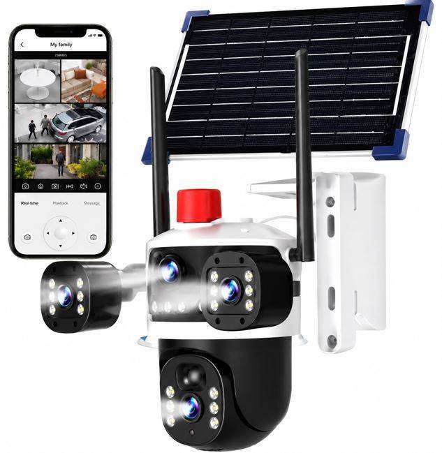 Latest 3-in-1 AI Alarm WIFI IP SOLAR Camera with Panel