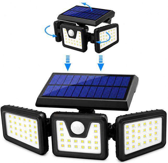 30W Rotatable Three Head Solar Flood Light