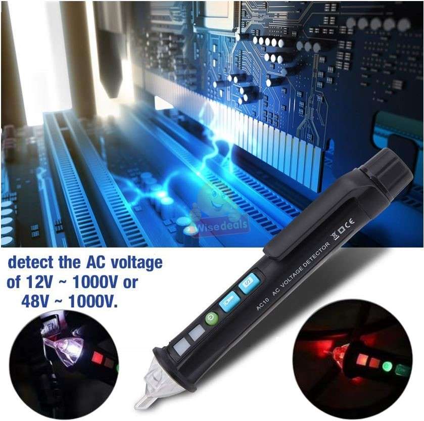 Multi-Function 12V / 48V -1000V Pen Style Non-Contact AC Voltage Detector