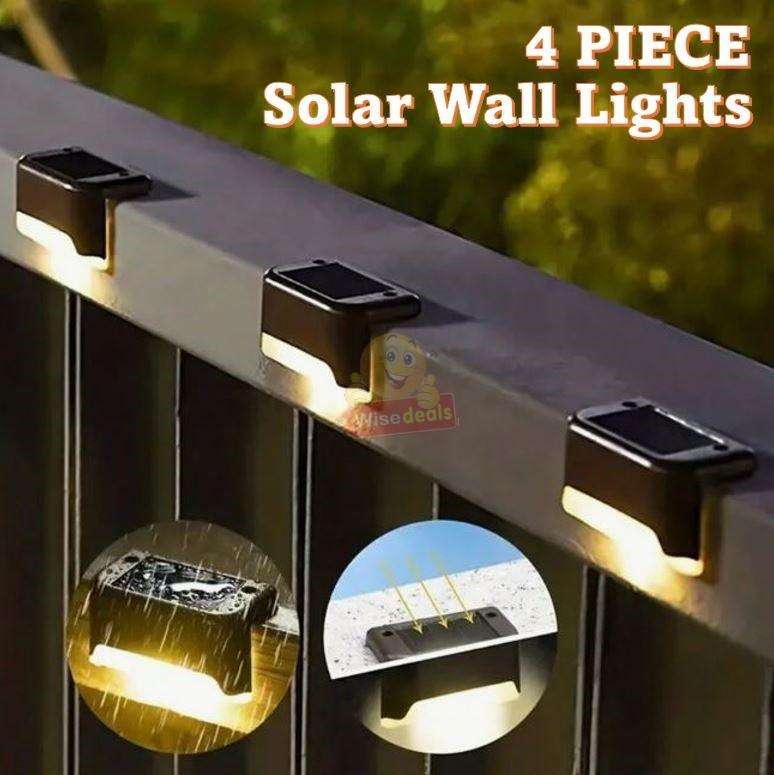 4 Piece Waterproof SOLAR Deck Stairs Wall Lights