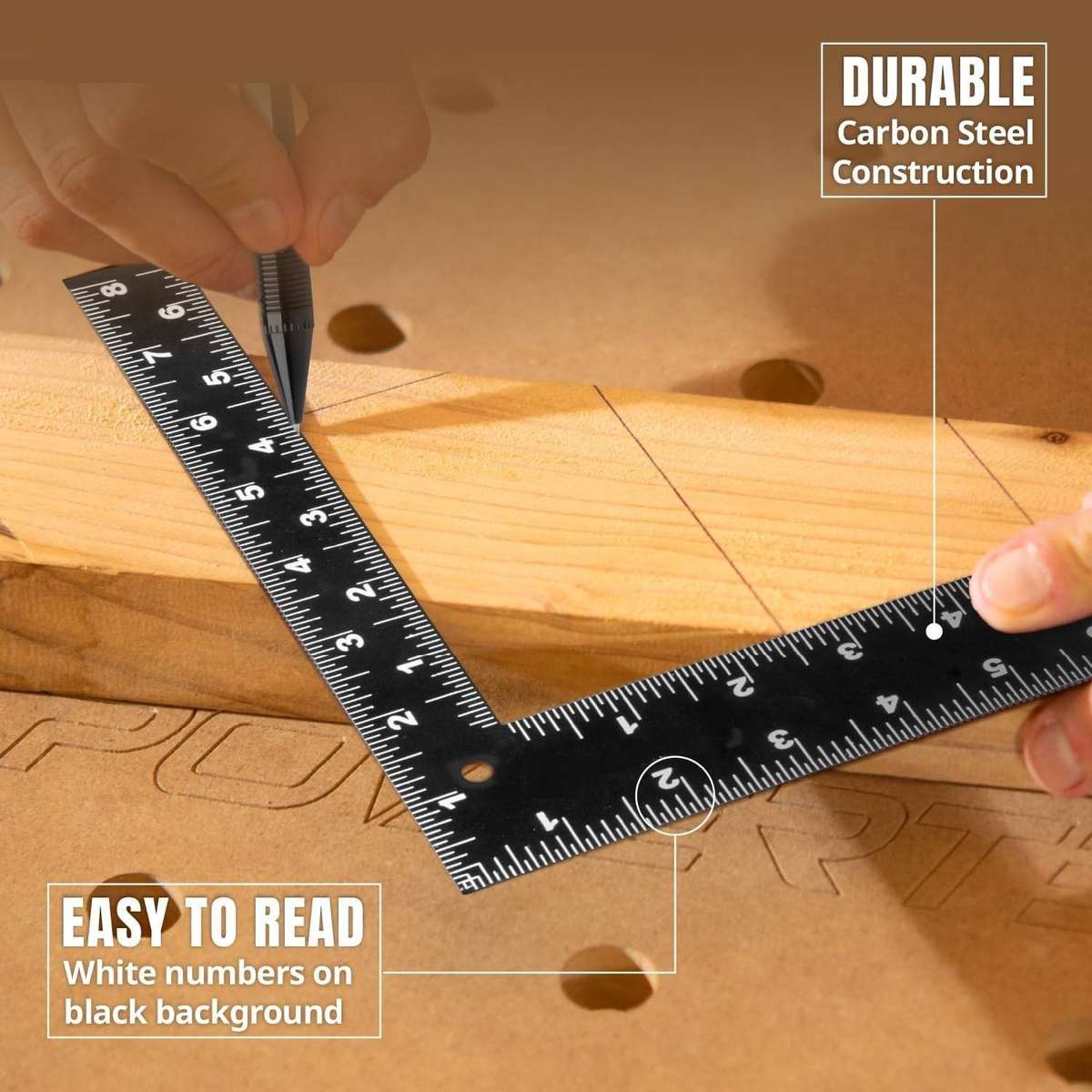 Metal L-Square Shaped Square Ruler 20 X 30cm