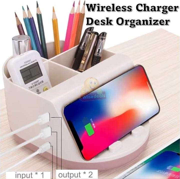 Multifunctional Wireless Charger Storage Box Desktop Organizer