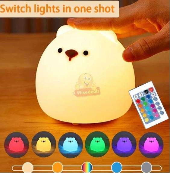 Different Colour Little Fat Bear LED Silicone Night Lamp