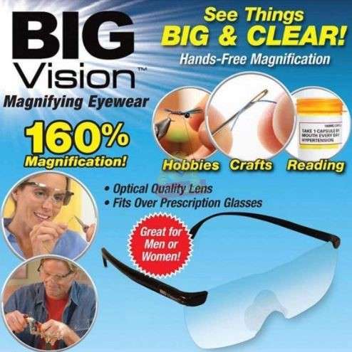 160 Percent Magnifying glasses that help provide comfortable eye protection with clear lens.