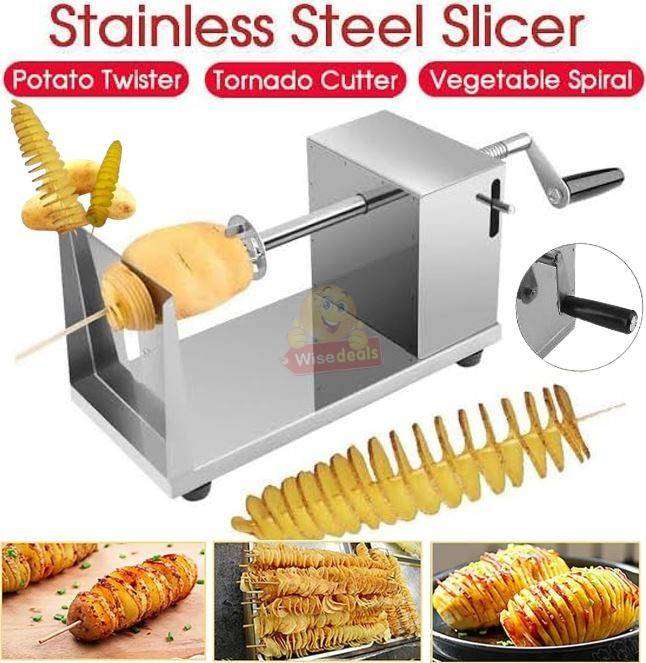 Stainless Steel potato spiral and veggie slicer tornado