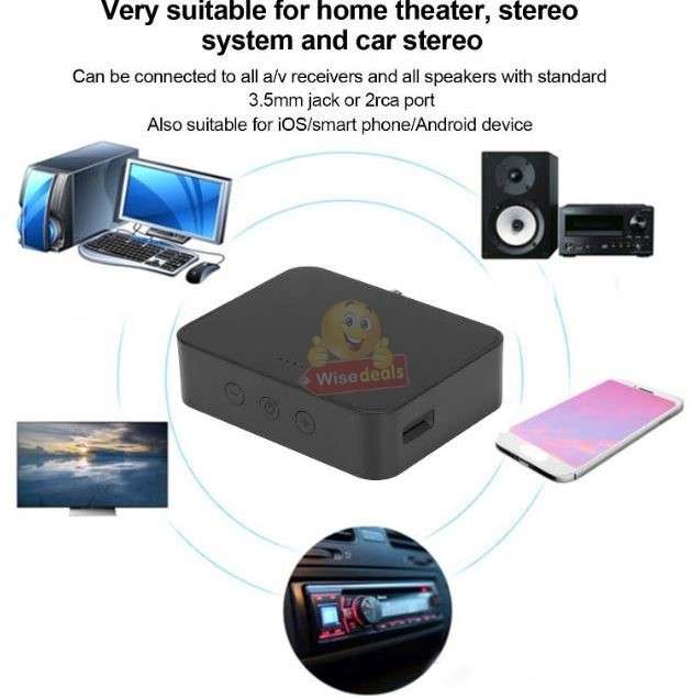 Bluetooth 5.0 Audio Receiver with NFC Function RCA AUX Ports for Home and Car Stereo