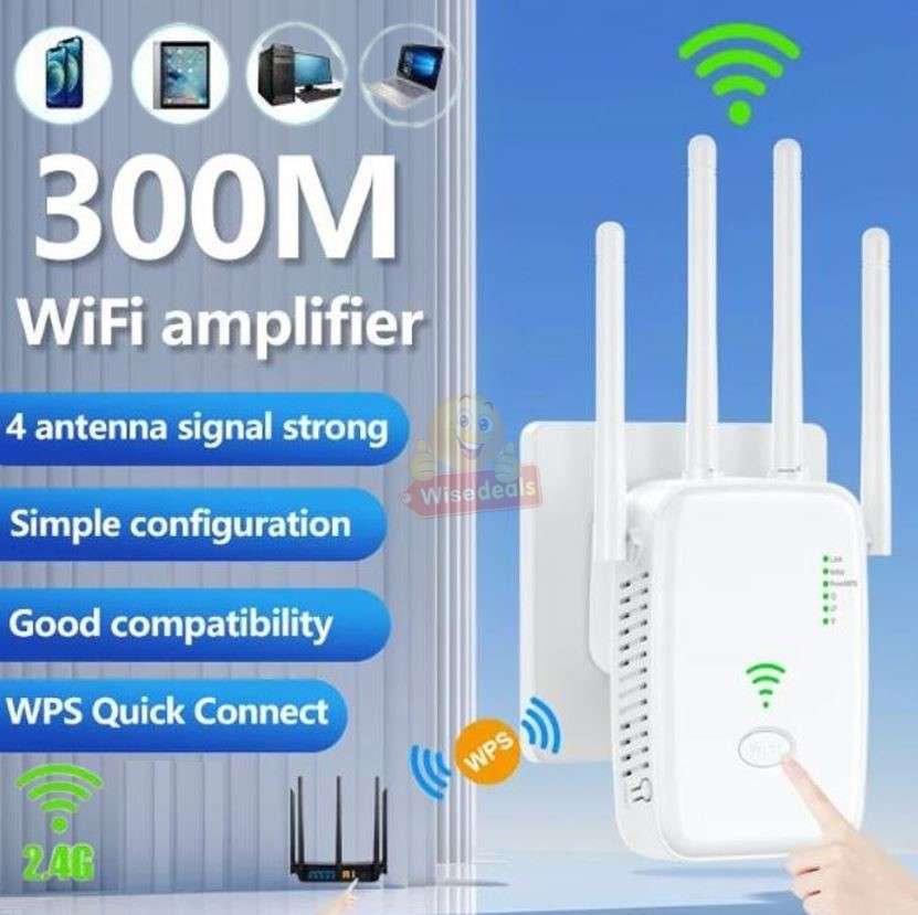 WiFi Extender, 4 Antennas for a Stronger Signal, Extend your WIFI signal up to 300m