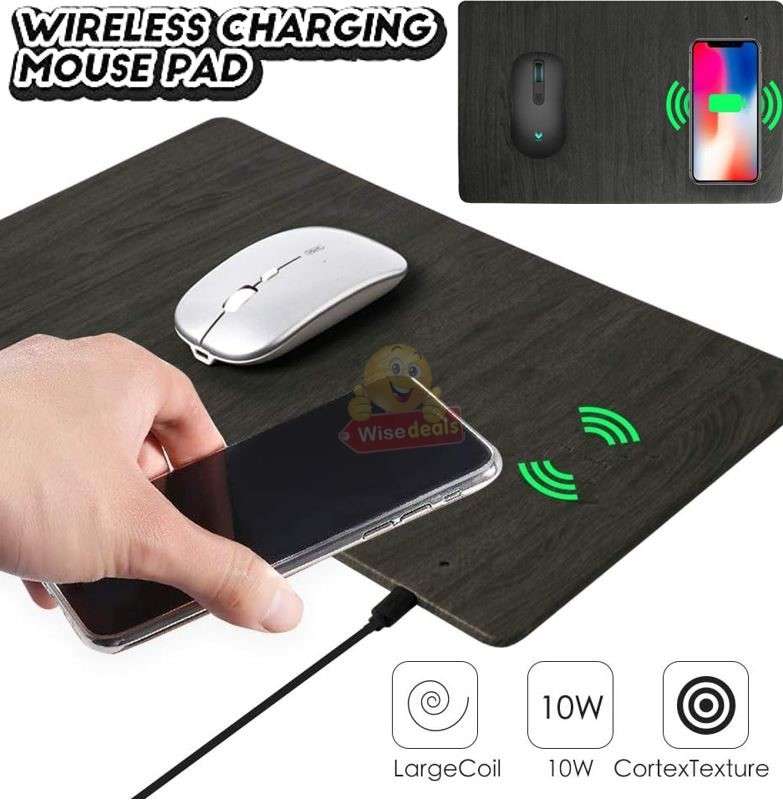Fast Qi Wireless Charging Mouse Pad in Black
