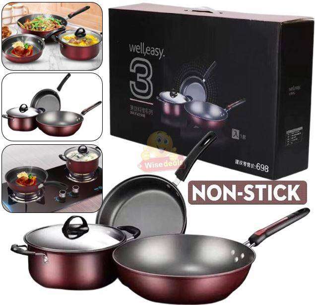 Well, Easy 3 Piece Non-stick Cookware Set