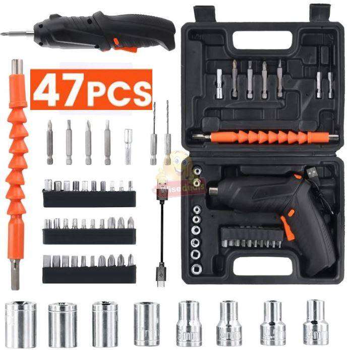 47Pcs 3.6V Cordless Electric Screwdriver Tool Kit