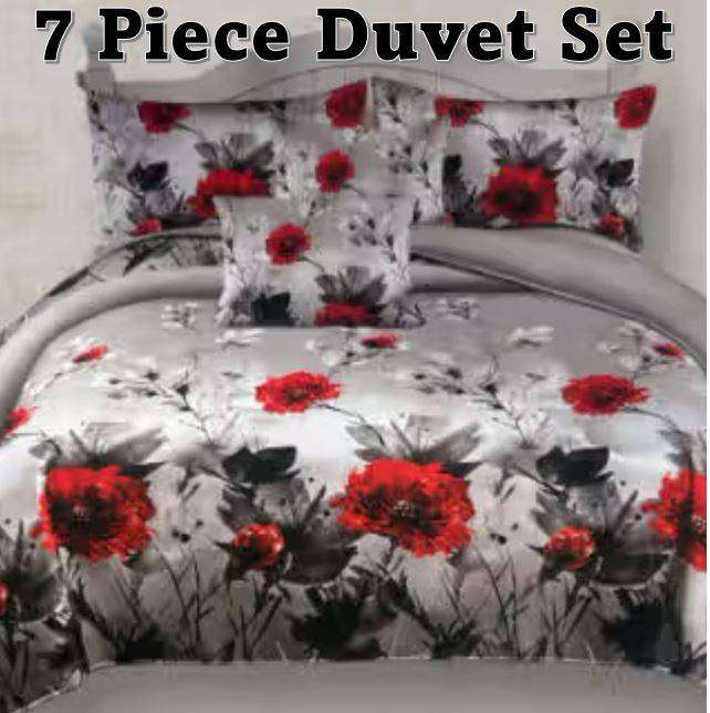 7 Piece Duvet Set with Curtains
