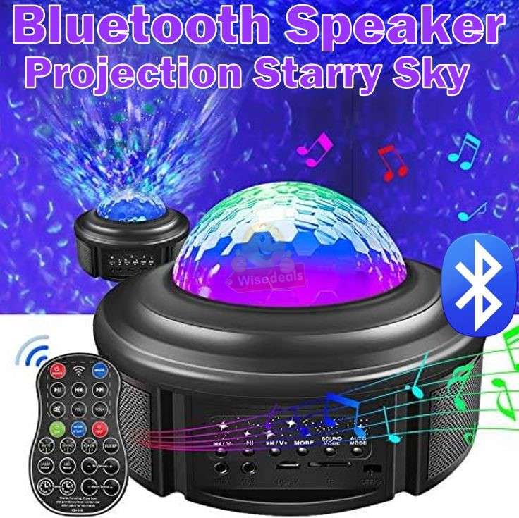 Bluetooth Speaker and Starry Sky Projection Night Light with Remote