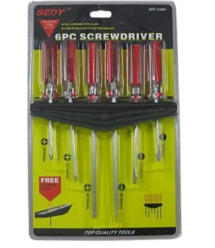 6 Piece Chrome Vanadium Steel Screwdriver Set