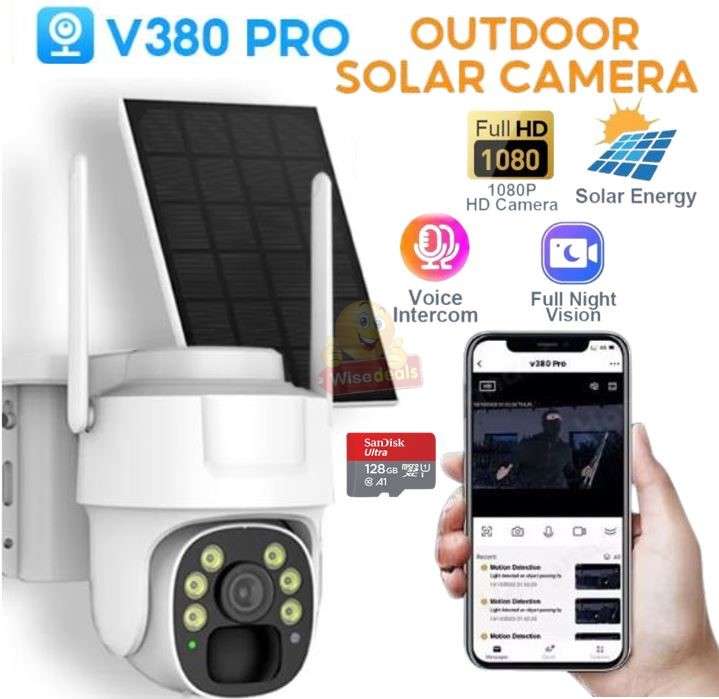 Waterproof IP WIFI Solar Camera work with V380 PRO APP