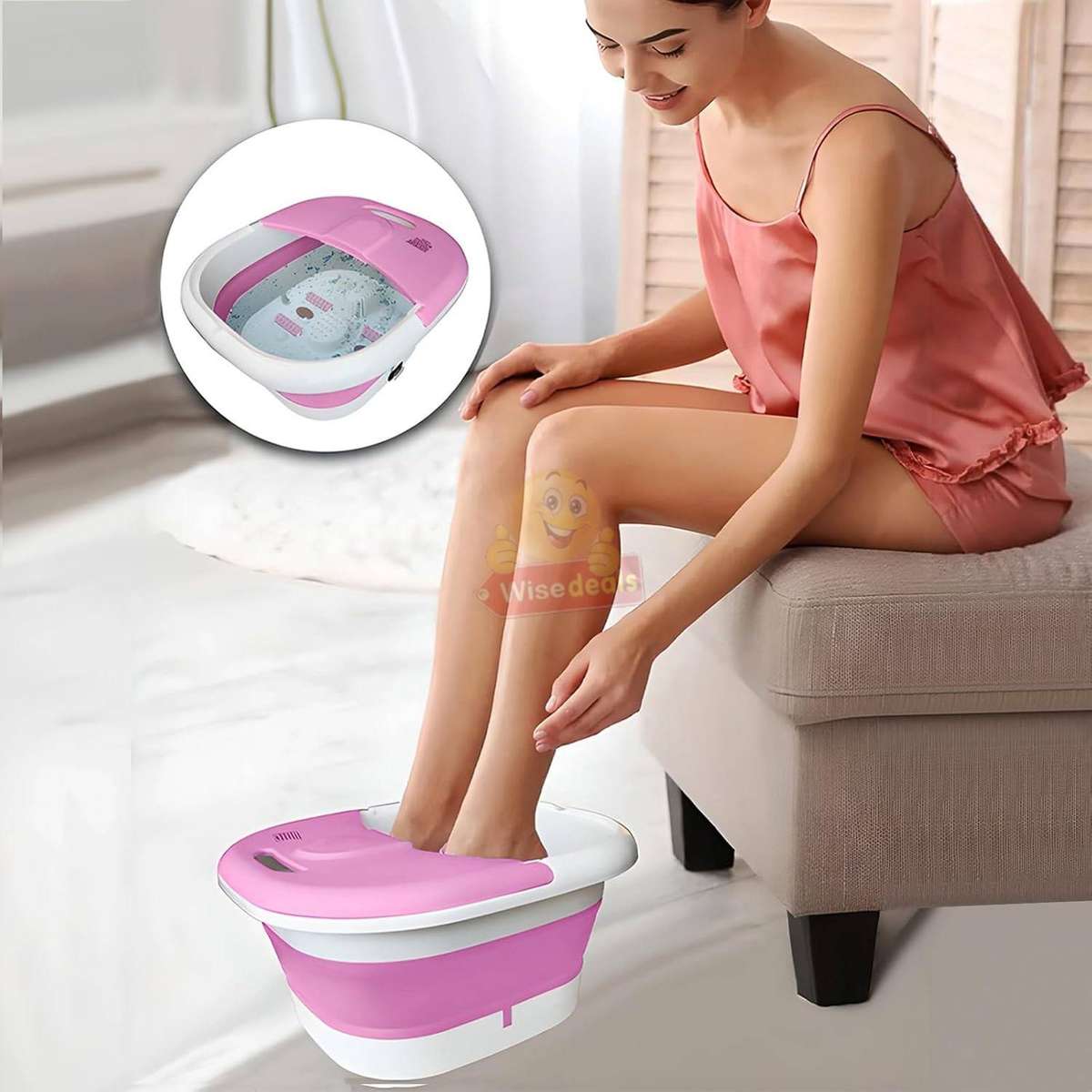 Foldable Foot Spa, Activates Blood Circulation, Relaxes Muscles, Relieve Pain and Inflammation