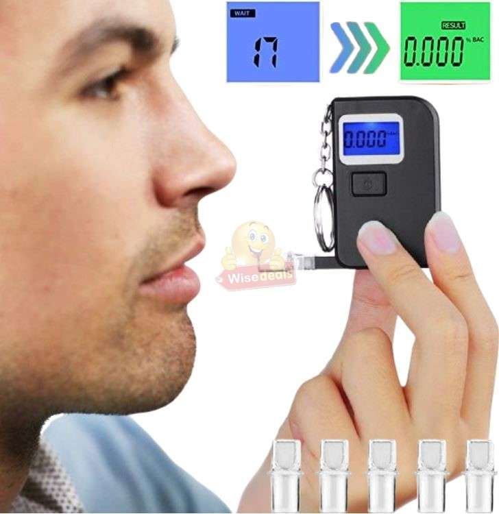 Portable Professional Breath Alcohol Detector with Digital LCD Display