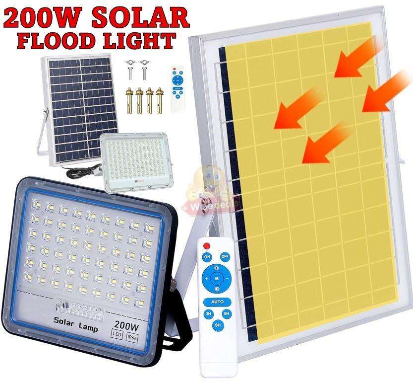 200W LED SOLAR Flood Light with Panel and remote control