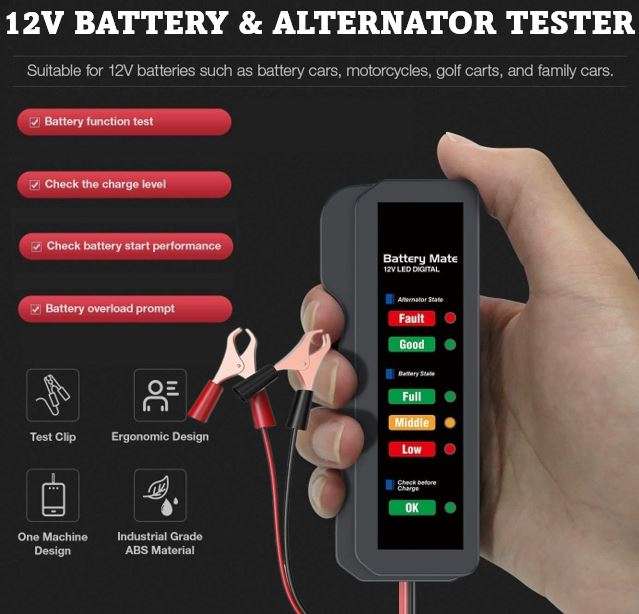12V Car Digital Battery and Alternator Tester