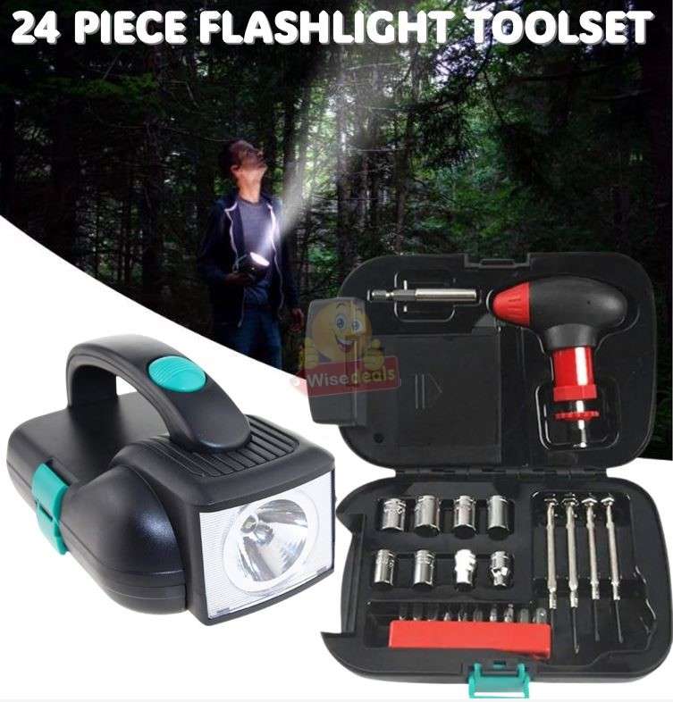24 Piece Flashlight and Tool Set in 1