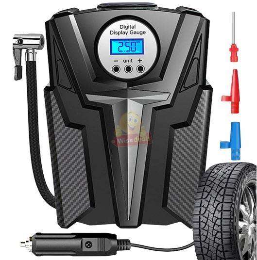 Premium Portable Digital 12V DC Car Tyre Pump with Emergency Light