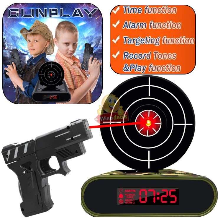 USB Game Mode and Gun Target LED Alarm Clock