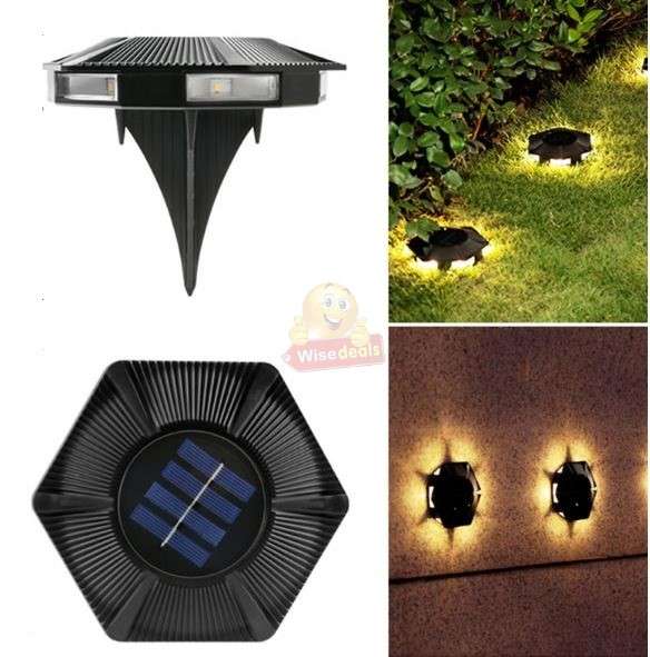 LED Solar Ground and Wall light with Built-in Rechargeable battery, Easy to Install and Waterproof