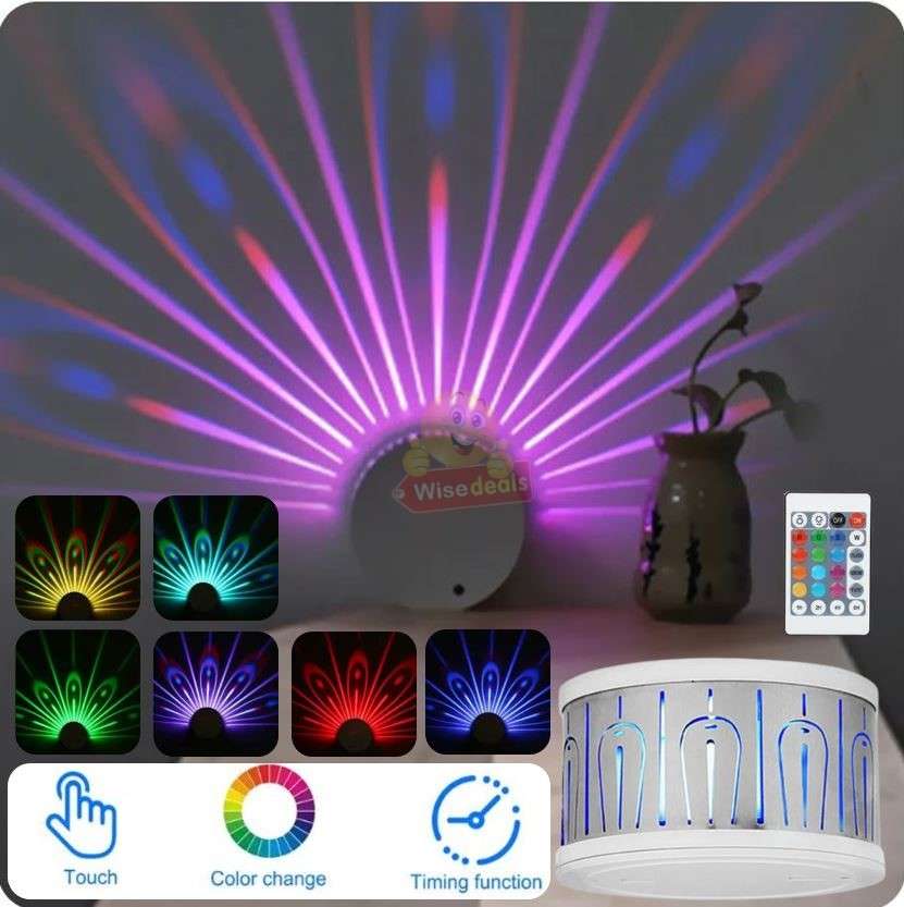 LED Projection Colourful Wall Touch Light with Remote