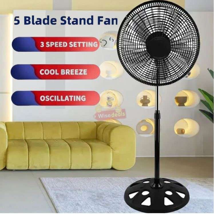 18 Adjustable Stand Fan with 3 Speed Controls