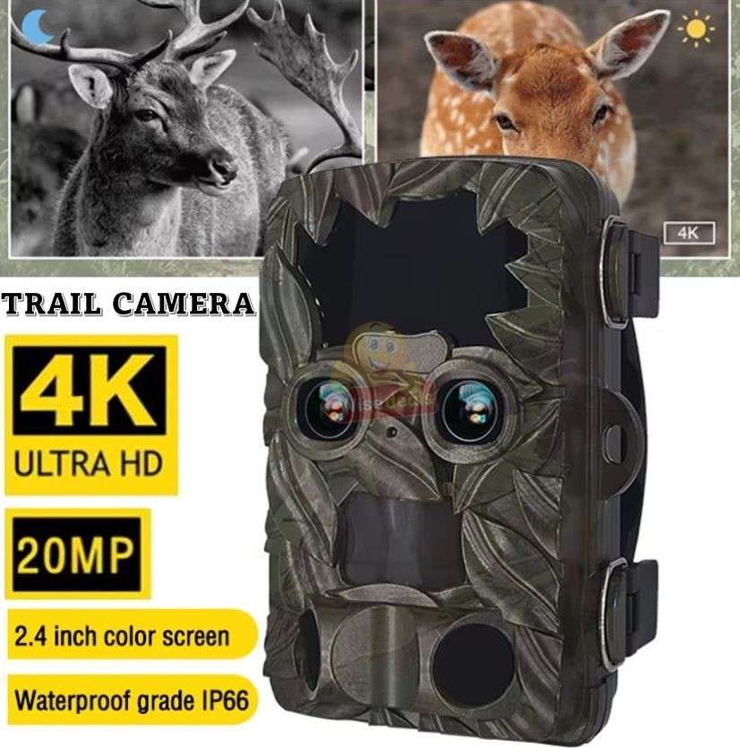 4K 20MP Dual-Lens Wide Angle Waterproof Night Vision Hunting Camera