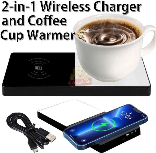 2-in-1 Wireless Charger and Coffee Cup Warmer
