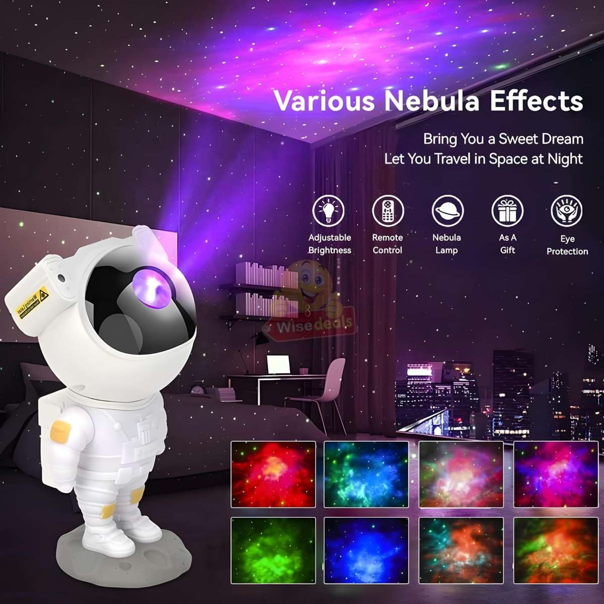 Astronaut Starry Sky Colourful Star Projector with Timer