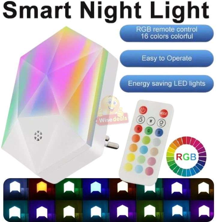 Smart RGB 16 Colour Night Light with 4 Dynamic Lighting Effects