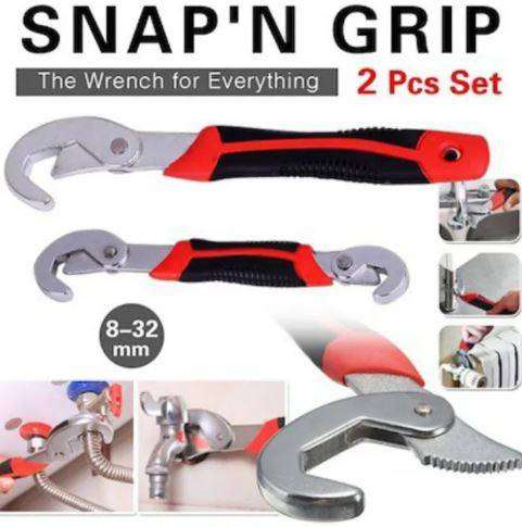2 Piece Snap n Grip Adjustable Universal Wrench