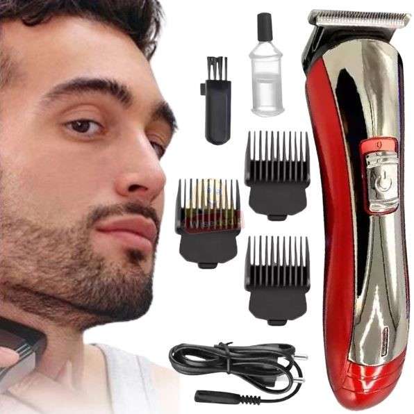 Professional Beard and Hair Trimmer Set in Black and Silver