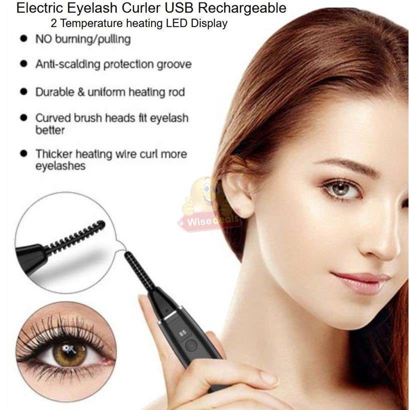 Electric LED Display Eyelash Curler USB Rechargeable 2 Temperature settings