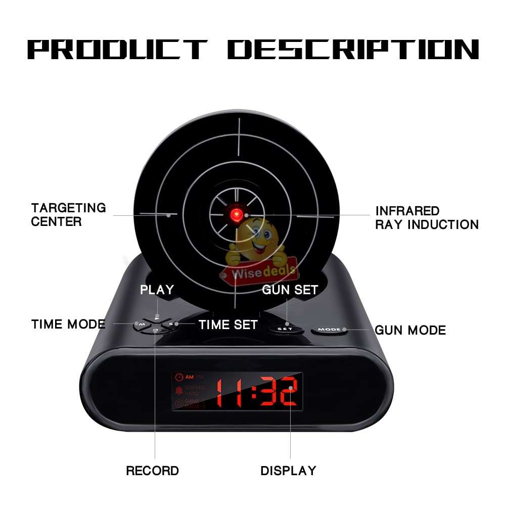 USB Game Mode and Gun Target LED Alarm Clock