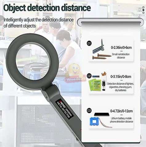 Handheld Radar Security Metal Detector with Alarm Buzzer and LED Flashing