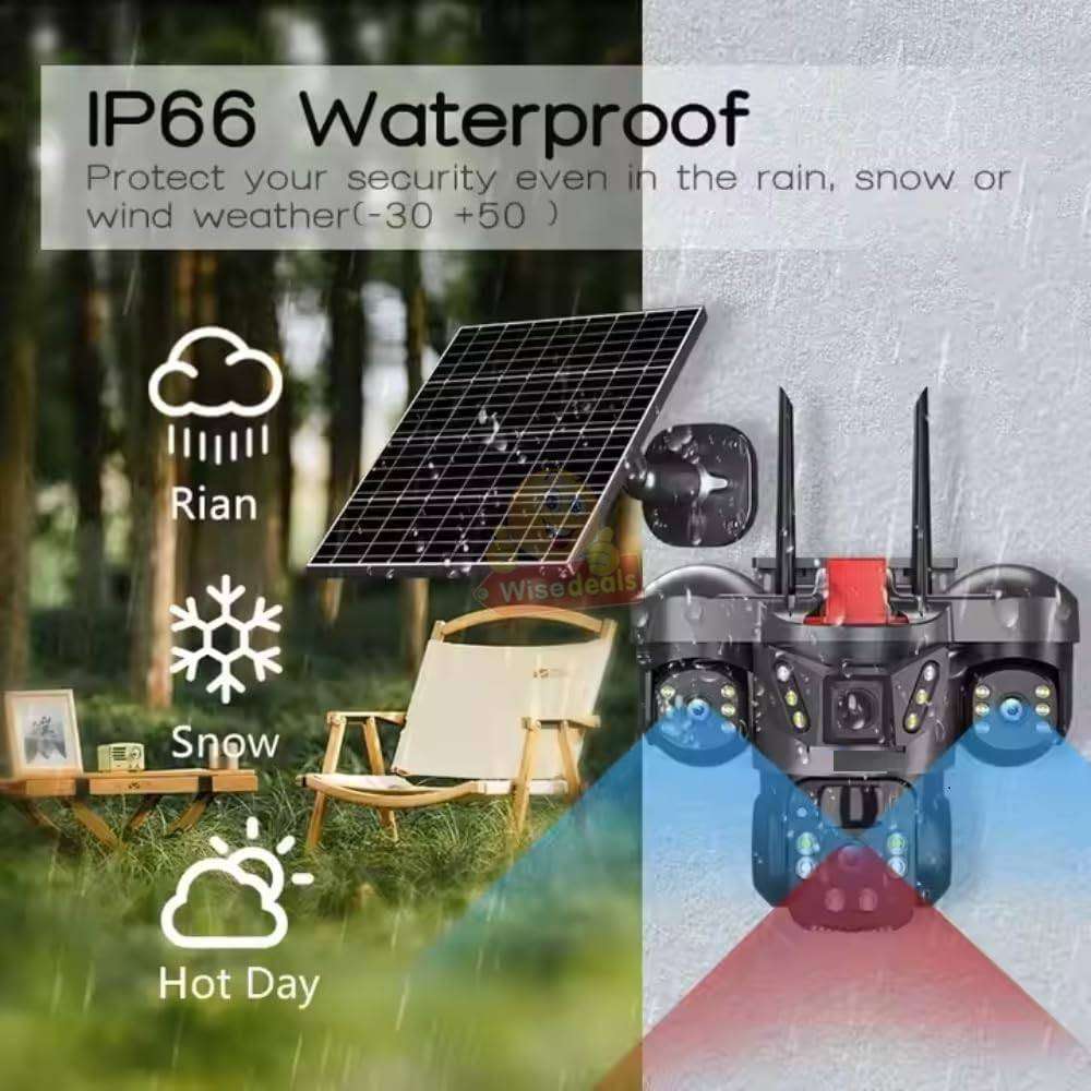 Latest AI Alarm 12MP 3-in-1 4G IP SOLAR Camera with Panel