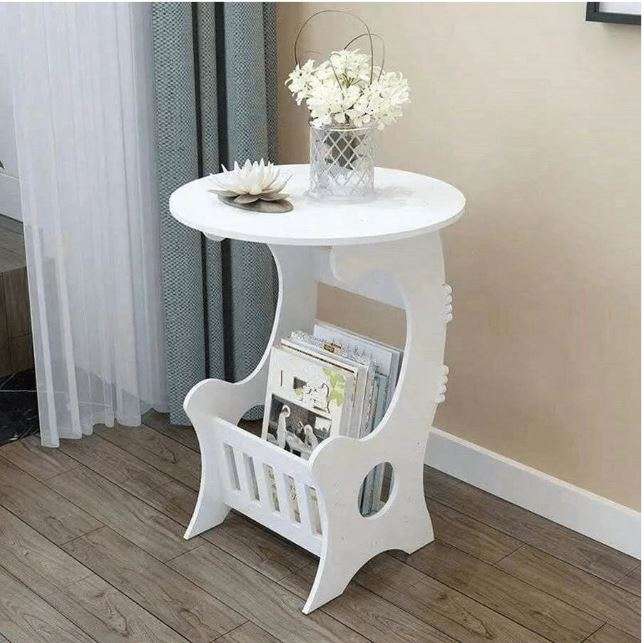 Mini Round Coffee Tea Home Living Room Magazine Storage Rack Bedside Table