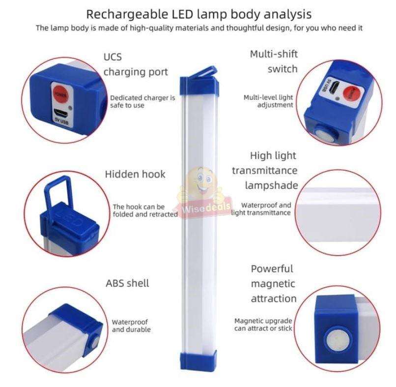 Rechargeable 3 Light Modes 120W Magnetic Long Tube Light