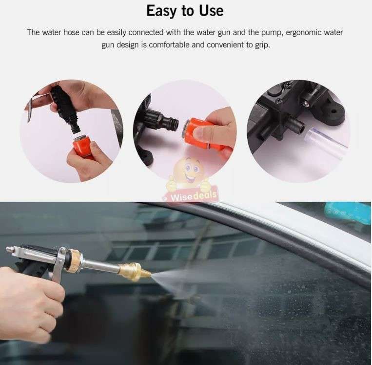 12V 130PSI 100W High-Pressure Water Gun with long trigger nozzle