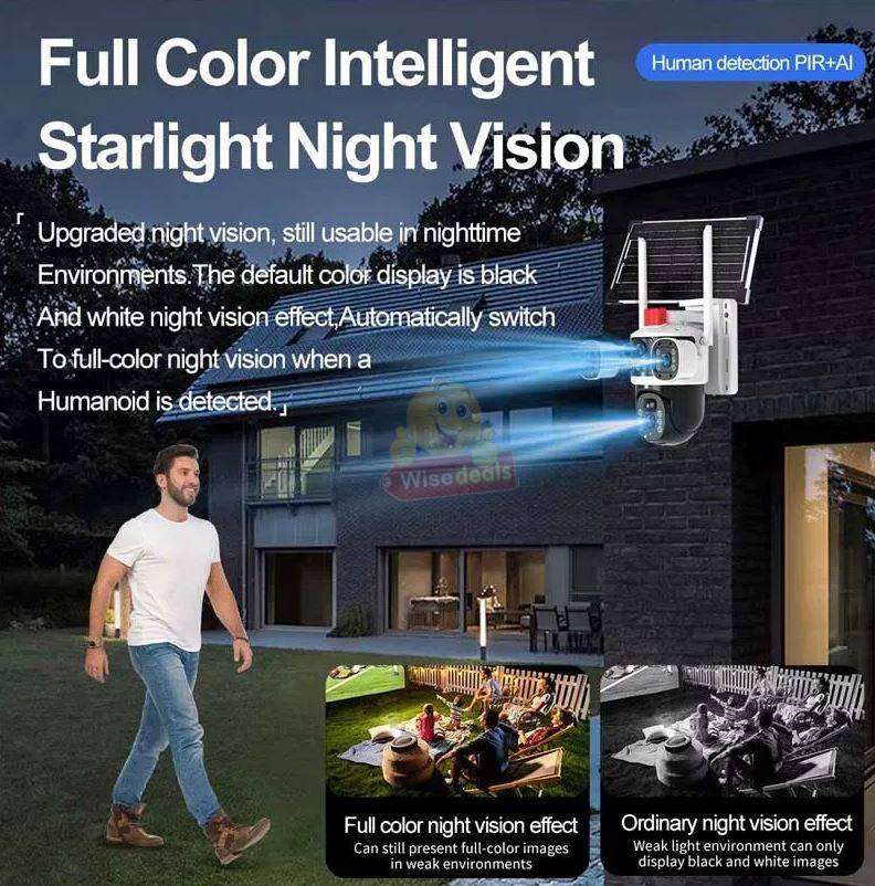 Latest 3-in-1 AI Alarm WIFI IP SOLAR Siren and Flashing Light Camera with Panel
