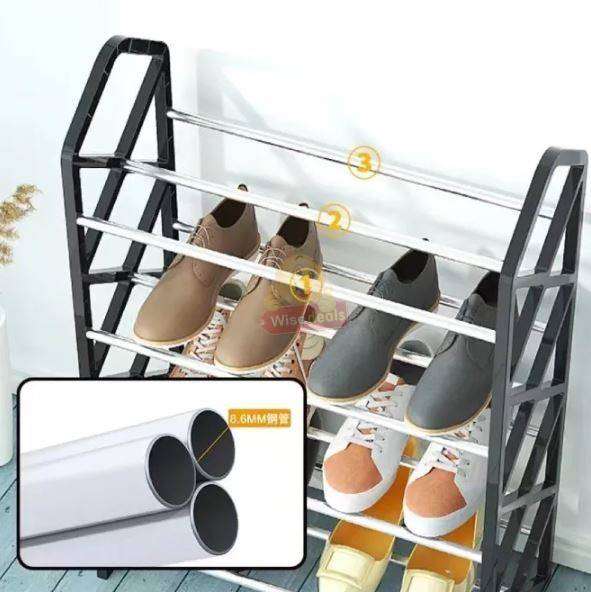 4 Layer Diamond X Style Shoe Rack Organizer Storage Stand