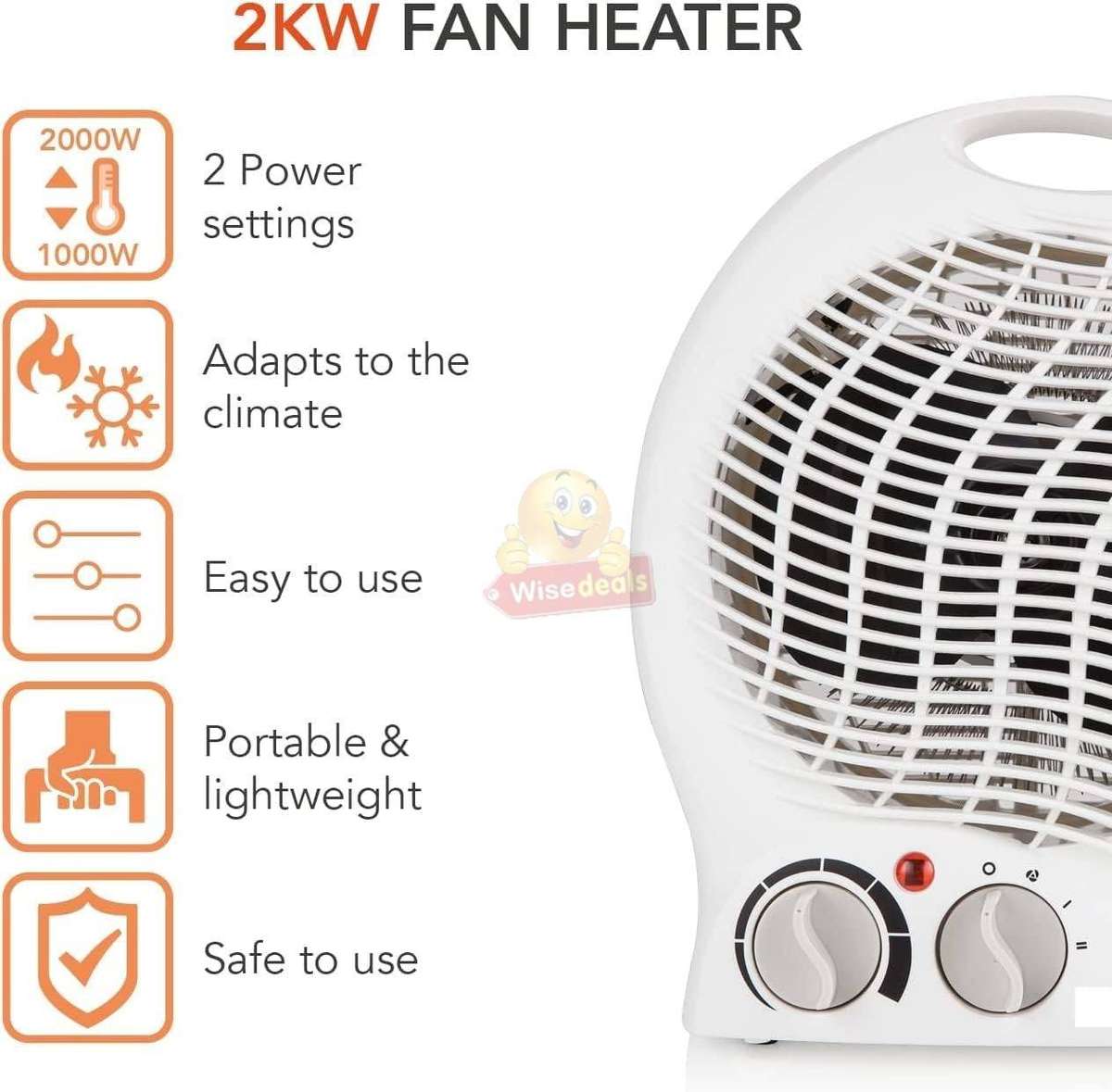RAF Anti-overheating Electric Fan Heater 3 Settings