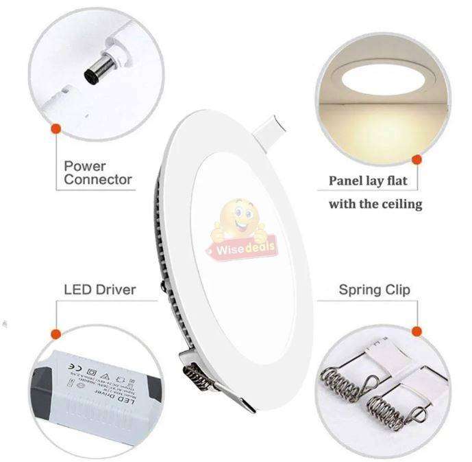 2 Pack 6W Round LED Downlight with Power Supply