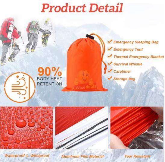 PE Emergency Bivvy in Bag with Emergency Whistle