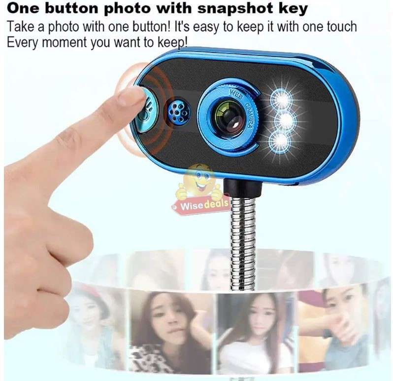 Full HD Multifunction Night Vision USB Autofocus Webcam with Microphone