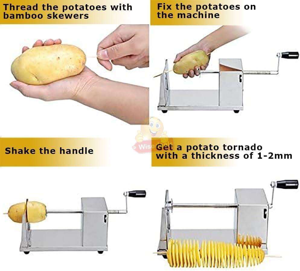 Stainless Steel potato spiral and veggie slicer tornado
